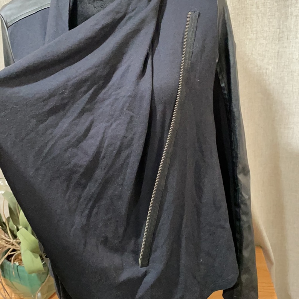 Splendid Black Jacket Size Small Leather & Fabric - image 3